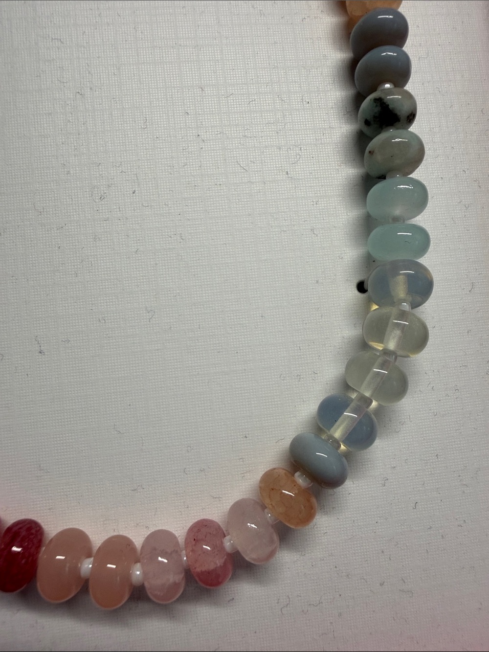 Piper K | Pastel Genuine Stone Beaded Choker Necklace ~ Gold Accent Coastal Boho - Picture 9 of 9